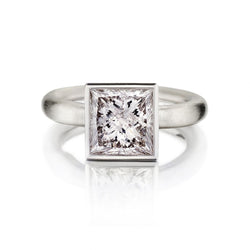 4.15 Carat Princess Cut Diamond Platinum Solitaire Ring