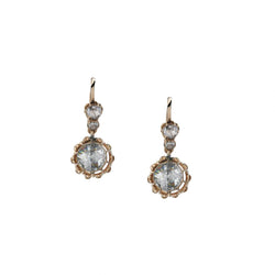 3.00 Carat Total Weight Old-Rose Cut Diamond Vintage Drop Earrings