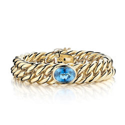 8.75 Carat Aquamarine Gemstone 18KT Yellow Gold Bracelet