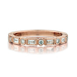 0.40 CT Total Weight Baguette And Brilliant Cut Diamond Pink Gold Band