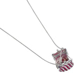Ruby And Diamond 18KT White Gold Purse Pendant Necklace