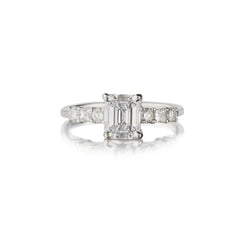 1.40 Carat Emerald Cut Diamond White Gold Engagement Ring