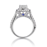 Vera Wang Princess Cut Diamond Halo Matching Ring & Band Set