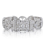 Art Deco Platinum 25.00 Carat Total Mixed Cut Diamond Bracelet