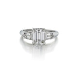 Art-Deco 1.51 Carat Emerald Cut Diamond White Gold Engagement Ring