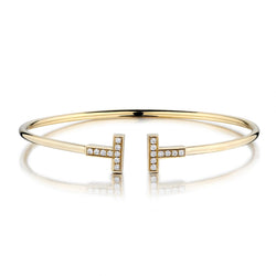 Tiffany & Co. T Diamond Wire Yellow Gold Bracelet