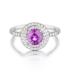 Tiffany & Co. Pink Sapphire And Diamond Soleste Halo Ring