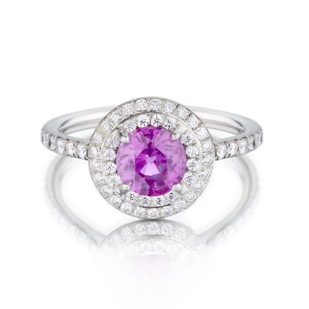 Tiffany Pink Sapphire And Diamond Soleste Halo Ring – Van Rijk