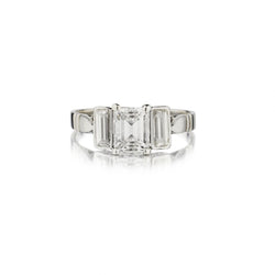 Art Deco Platinum 0.85 Carat Emerald Cut Diamond Engagement Ring