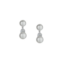Tiffany & Co. Platinum Aria Pearl And Diamond Earrings