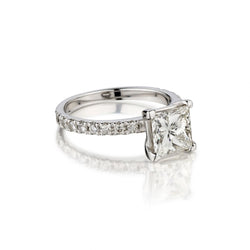 1.86 Carat Princess Cut Diamond White Gold Engagement Ring