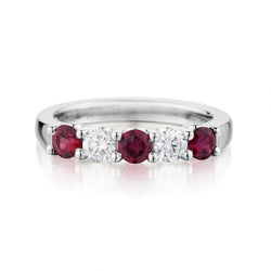 Ladies 18kt White Gold Ruby and Diamond Ring.