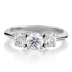 Tiffany & Co. 1.08 Carat Total Round Brilliant Cut Three Stone Diamond Engagement Ring