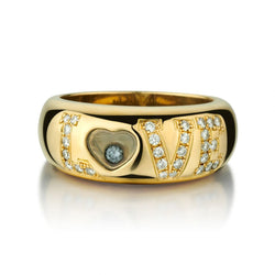 Chopard 18KT Yellow Gold And Pave Diamond Love Dome Ring