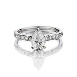 1.01 Carat Pear-Shaped Diamond White Gold Engagement Ring