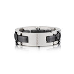 Chanel 18KT White Gold And B;acl Ceramic Flexible Men's Ultra Ring