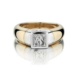 1.01 Carat Princess Cut Diamond Yellow Gold Solitaire Ring