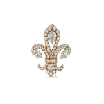 Cartier Mid-Century Fleur de Lis Diamond Brooch With Fitted Box