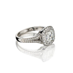 1.06 Carat Cushion-Cut Diamond Halo-Set Engagement Ring