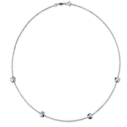 14KT White Gold Heart Diamond Chain Necklace