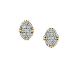 1.20 Carat Total Weight Pave Round Brilliant Cut Diamond Earrings