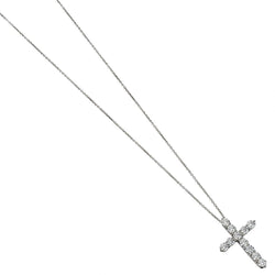 Tiffany & Co. Platinum Diamond Cross Large Pendant Necklace