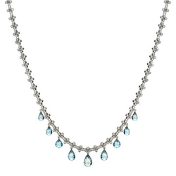 Tiffany & Co. Sunburst Lace Collection Diamond And Aquamarine Necklace