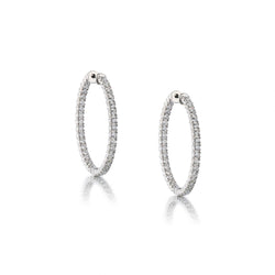 Tiffany & Co. 2.80 Carat Total Round Brilliant Cut Diamond Hoop Earrings