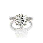 5.02 Carat Old-Mine Cut Diamond WG Engagement Ring