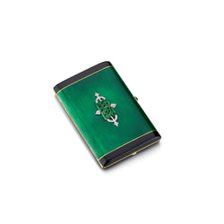 Art Deco Green And Black Enamel Jade And Rose Cut Diamond Case