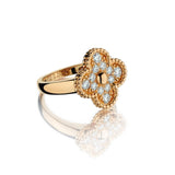 Van Cleef And Arpels Vintage Alhambra Diamond YG Ring