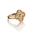 Van Cleef And Arpels Yellow Gold Vintage Alhambra Diamond Ring