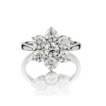 2.75 Carat Total Weight Round Brilliant Cut Diamond Cluster Ring