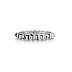 Van Cleef And Arpels 18KT White Gold Perlee Ring Size 51