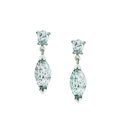2.55 Carat Marquise And Pear-Shaped Diamond Drop Earrings