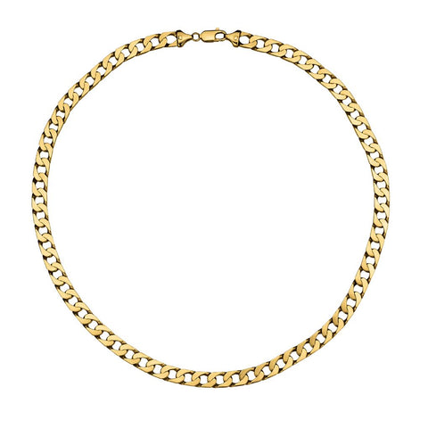 Unisex 14kt Yellow Gold Flat Link 24" Chain Necklace