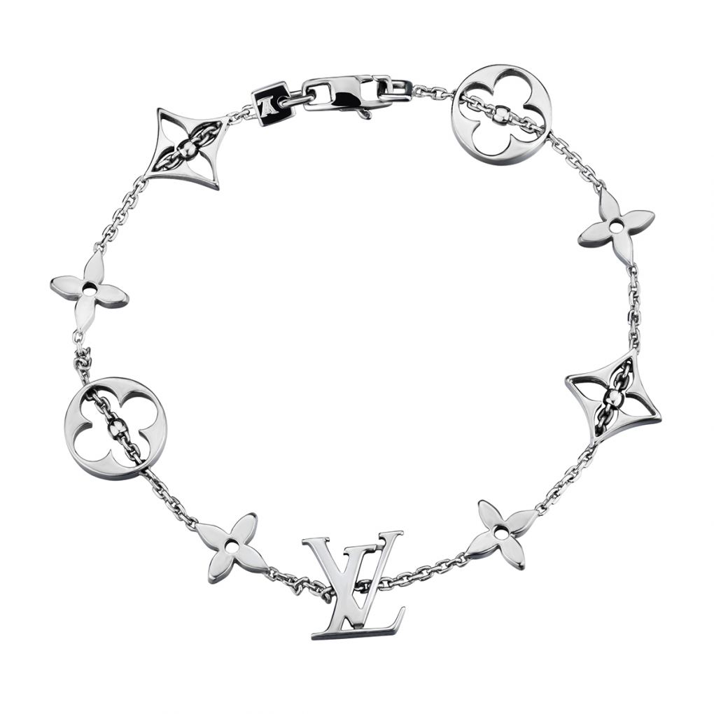 Louis Vuitton 18KT White Gold LV Monogram Bracelet – Van Rijk