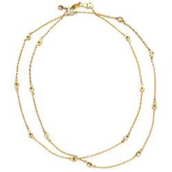 0.60 Carat Total Weight Brilliant Cut Diamond Yellow Gold Necklace