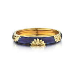 18KT Yellow Gold And Enamel Vintage All The Way Around Band