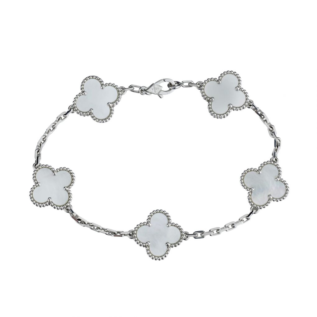 Van Cleef And Arpels 18KT White Gold Mother-Of-Pearl Alhambra