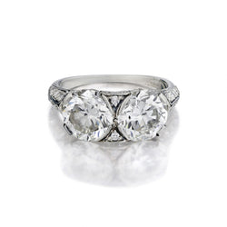 Tiffany & Co. Art Deco 4.00 Carat Total Old-European Cut Diamond Ring