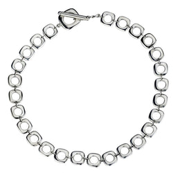 Tiffany & Co. Sterling Silver Square Cushion Link Necklace