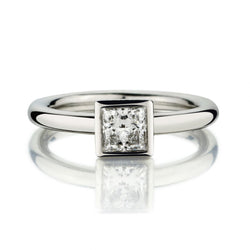 Tiffany And Co. 0.72 Carat Princess Cut Diamond Bezet Ring
