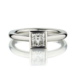 Tiffany And Co. 0.72 Carat Princess Cut Diamond Bezet Ring