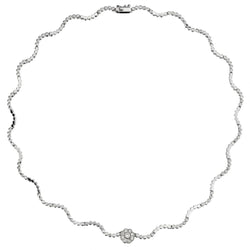 1.50 Carat Total Weight Round Brilliant Cut Diamond Scalloped Necklace