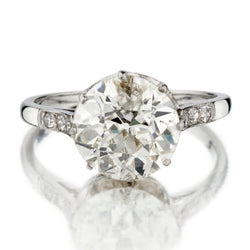 3.50 Carat Old-European Cut Diamond Platinum Engagement Ring