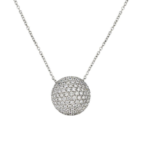 Birks 2.99 Carat Total Weight Diamond WG Sphere Pendant Necklace