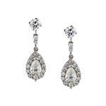 2-In-1 White Gold Diamond Studs And Halo Drop Earrings