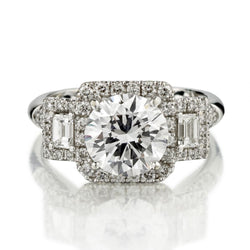 2.10 Carat Round Brilliant Cut Diamond Engagement Ring