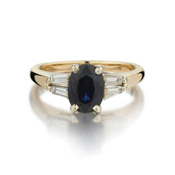 2.00 Carat Oval-Shaped Sapphire And Diamond Dress Ring